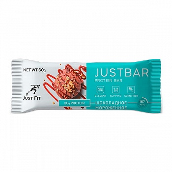 Анонс фото just fit justbar (60 гр) шоколадное мороженое