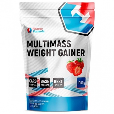 Детальное фото Fitness Formula Multimass Weight Gainer (1000 гр) Клубника