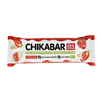 Детальное фото CHIKALAB ChikaBar Protein Bar (60 гр) Клубника со сливками