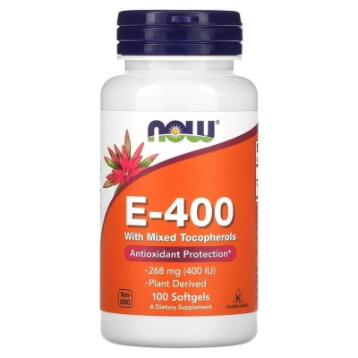 Детальное фото NOW E-400 IU With Mixed Tocopherols (100 гел. капс)