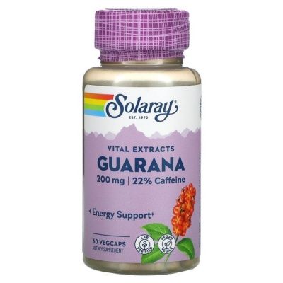 Детальное фото Solaray Guarana Seed Extract 200 mg (60 вег. капс)