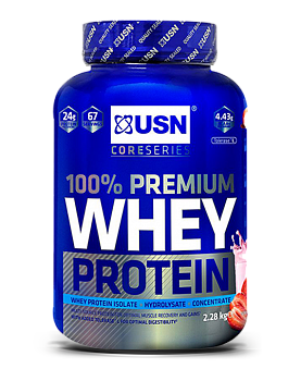Анонс фото usn 100% premium whey protein (2280 гр) клубника