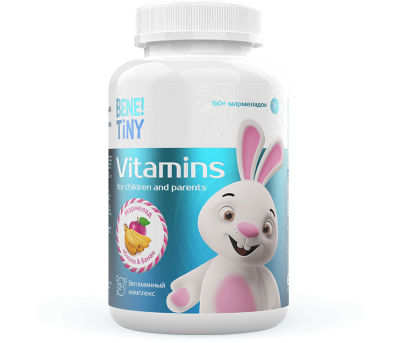 Детальное фото Bene! Tiny Vitamins (60 паст) Яблоко-банан
