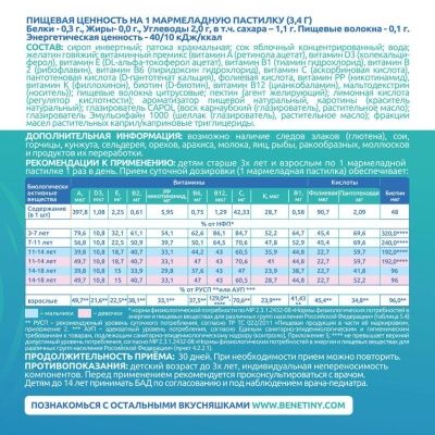 Детальное фото Bene! Tiny Vitamins (60 паст) Яблоко-банан Абрикос
