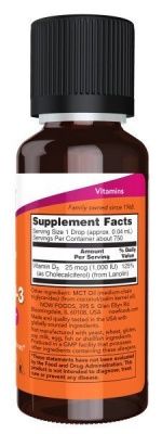 Детальное фото NOW Liquid Vitamin D-3 Extra Strength (30 мл)
