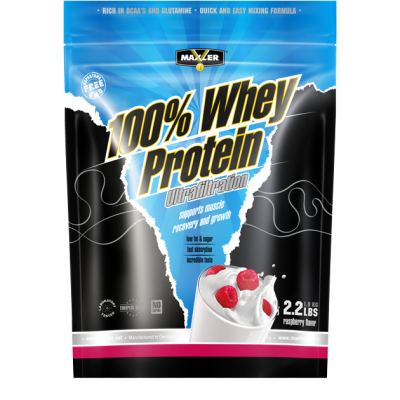 Детальное фото Maxler Ultrafiltration Whey Protein  (1 кг ПАКЕТ) Малина