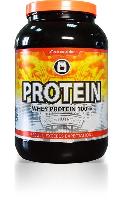 Детальное фото aTech Whey protein 100% банка (0,9 кг) Ореховый крем