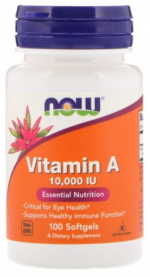 Детальное фото NOW Vitamin A 10000 IU (100 гел. капс)