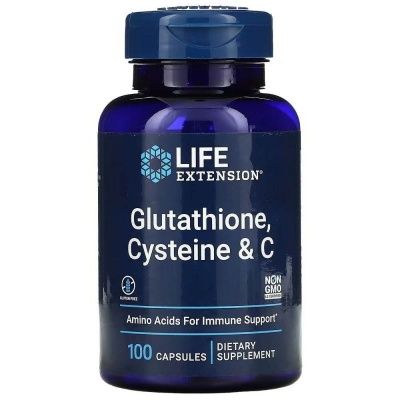 Детальное фото Life Extension Glutathione, Cysteine & C (100 капс)