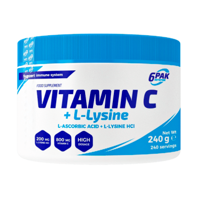 Детальное фото 6PAK Vitamin C + L-Lysine (240 гр)