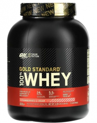 Детальное фото Optimum Nutrition Gold Standard 100% Whey (2,27 кг) Клубничный крем