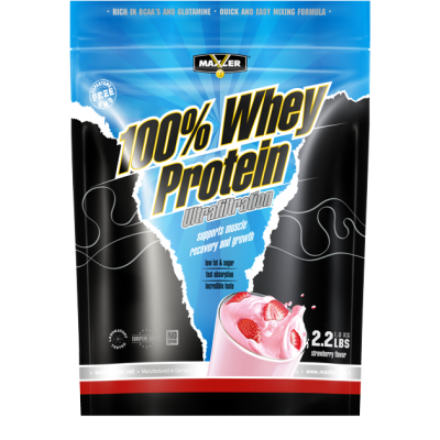 Детальное фото Maxler Ultrafiltration Whey Protein  (1 кг ПАКЕТ) Клубника