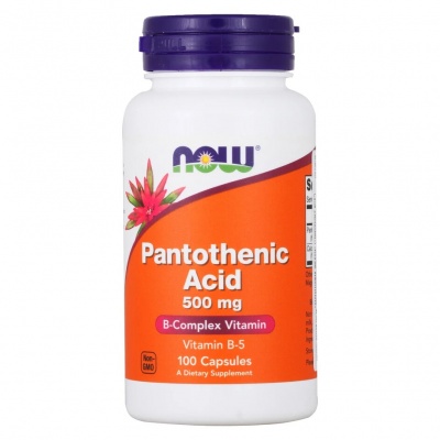 Детальное фото NOW Pantothenic Acid 500 mg (100 капс)