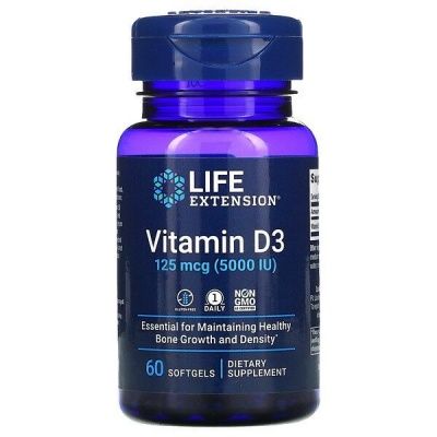 Детальное фото Life Extension Vitamin D3 125 mcg (5000 IU) (60 гел. капс)