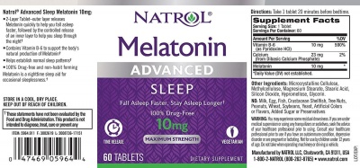 Детальное фото Natrol Melatonin 10 mg Advanced Sleep Fast Dissolve (75 табл)