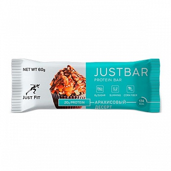 Анонс фото just fit justbar (60 гр) арахисовый десерт