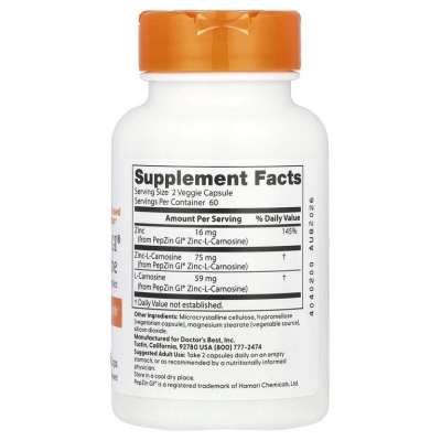 Детальное фото Doctor's Best PepZin GI (120 вег. капс)