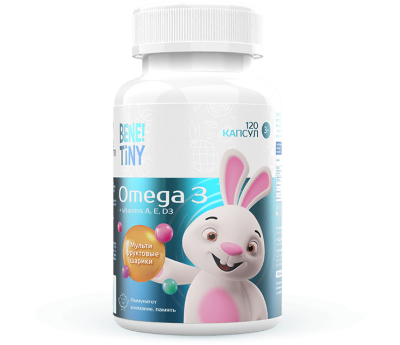 Детальное фото Bene! Tiny Omega 3 (120 капс) Мультифрукт
