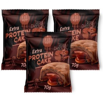 Детальное фото Fit Kit Extra Protein cake (70 гр) Тройной шоколад