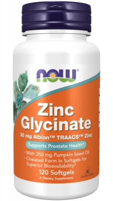 Детальное фото NOW Zinc Glycinate 30 mg (120 гел. капс)