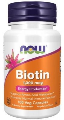 Детальное фото NOW Biotin 1000 mcg (100 вег. капс)