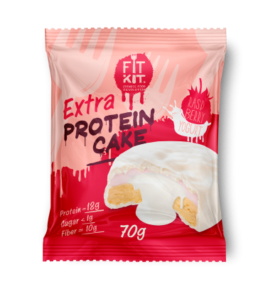 Детальное фото Fit Kit Extra Protein cake (70 гр) Малиновый йогурт