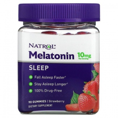 Детальное фото Natrol Melatonin 10 mg (90 жев. конф) Клубника