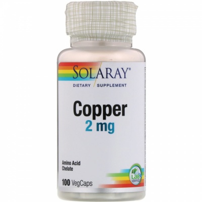 Детальное фото Solaray Copper 2 mg (100 вег. капс)