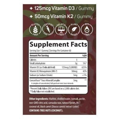 Детальное фото Trace Vitamin D3 + K2 Gummies (60 жев. конф) Клубника