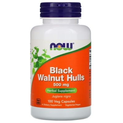 Детальное фото NOW Black Walnut Hulls 500 mg (100 вег. капс)