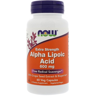 Детальное фото NOW Alpha Lipoic Acid 600 mg Extra Strength (60 капс)