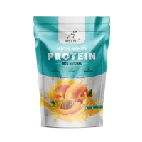 Анонс фото just fit high whey protein 76% (900 гр) пакет персик