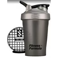 Анонс фото fitness formula шейкер с держателем (400 мл) прозрачный с серой крышкой