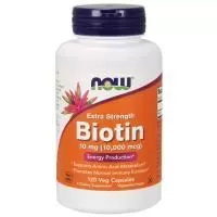 Анонс фото now biotin 10 mg (10,000 mcg) extra strength (120 вег. капс)