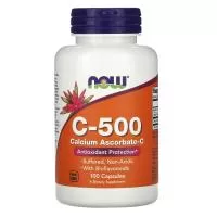 Анонс фото now c-500 calcium ascorbate-c (100 капс)