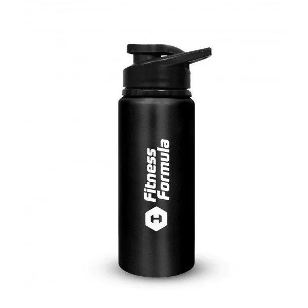 Анонс фото fitness formula металлическая бутылка с держателем (700 мл) черный