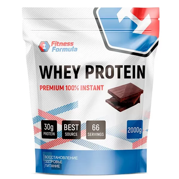 Анонс фото fitness formula 100% whey protein premium (2000 гр) шоколад