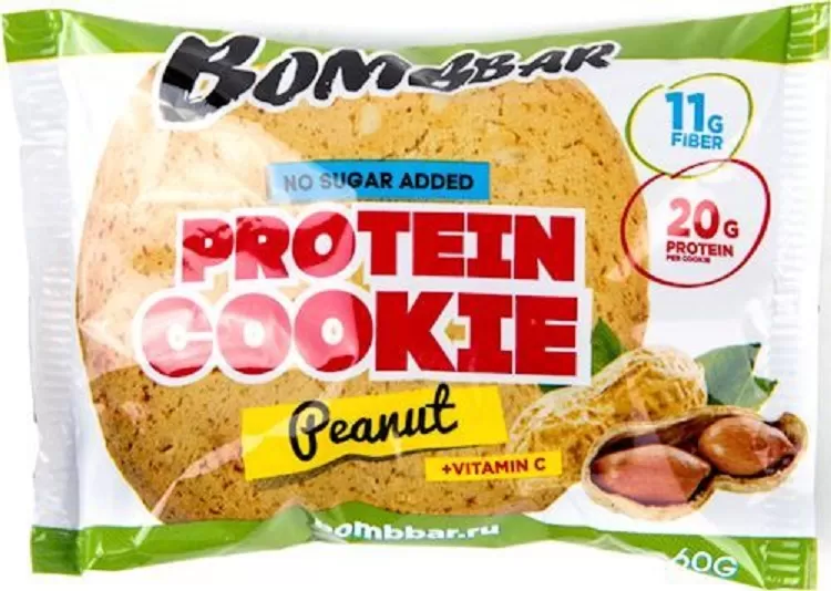 Анонс фото bombbar protein cookie (60 гр) арахис
