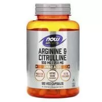 Анонс фото now arginine & citrulline 500 mg / 250 mg (120 вег. капс)