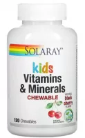Анонс фото solaray kids vitamins & minerals (120 жев. табл) черная вишня