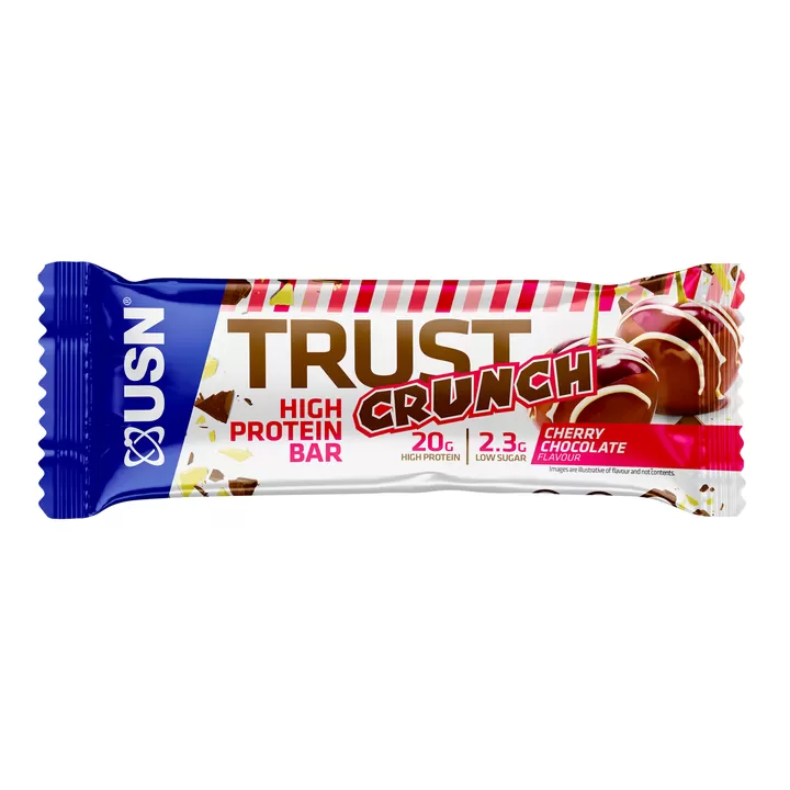 Анонс фото usn trust crunch protein bar (60 гр) вишня - шоколад 